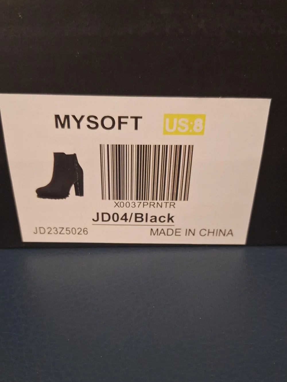 NIB Platform Chunky Block Heel Lug Sole Chelsea Boot | Black Suede | 8